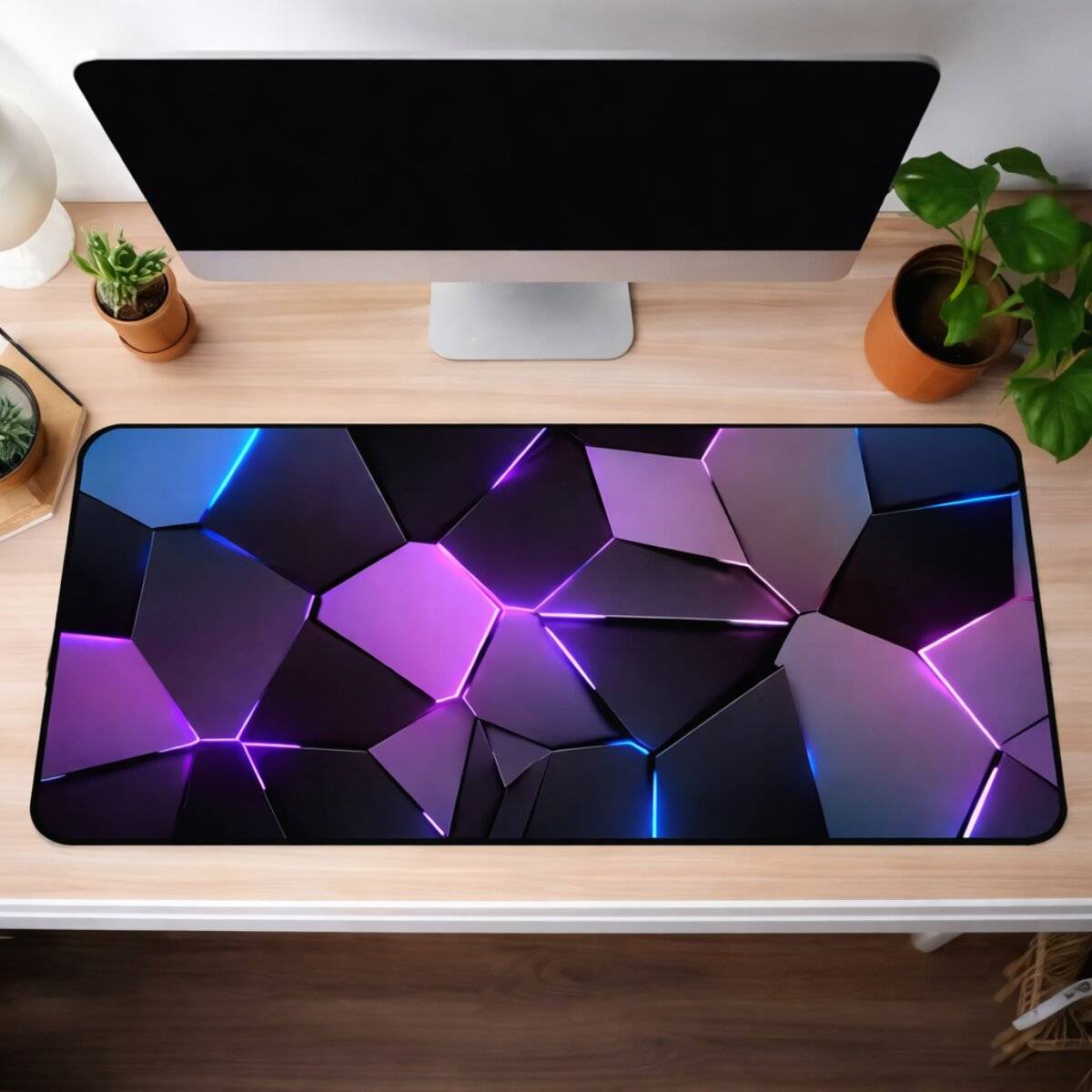 Schreibtischunterlage XXL Mauspad für Gaming und Büro 74 × 38 cm Schwarz