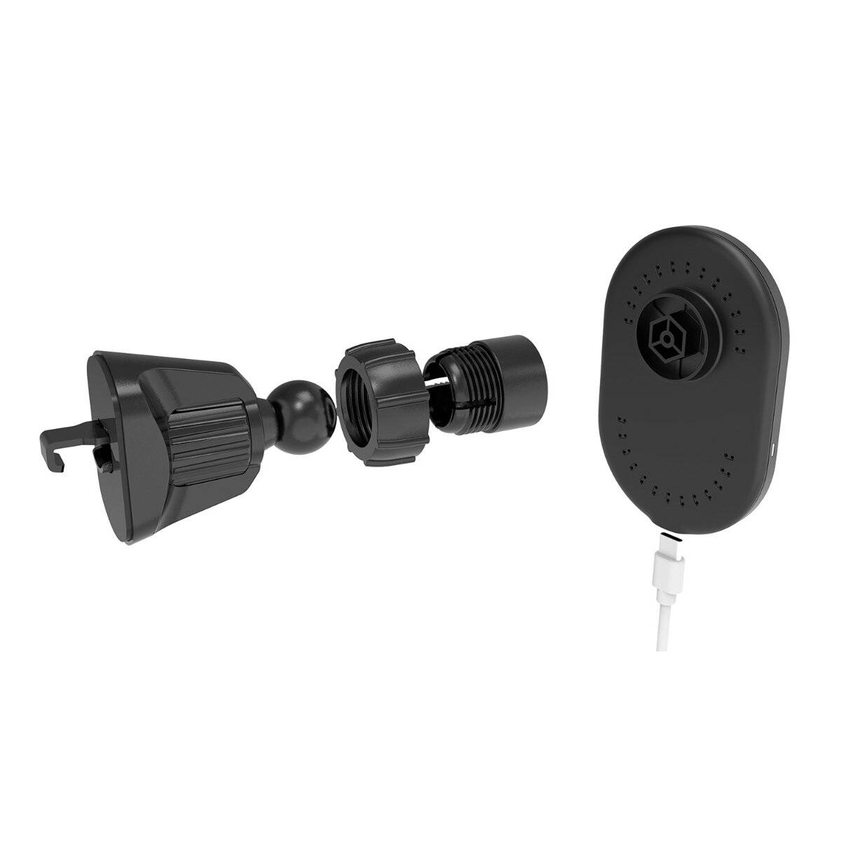 Forever MS magnetische Kfz-Halterung mit kabellosem Laden für Lüftungsgitter  Schwarz