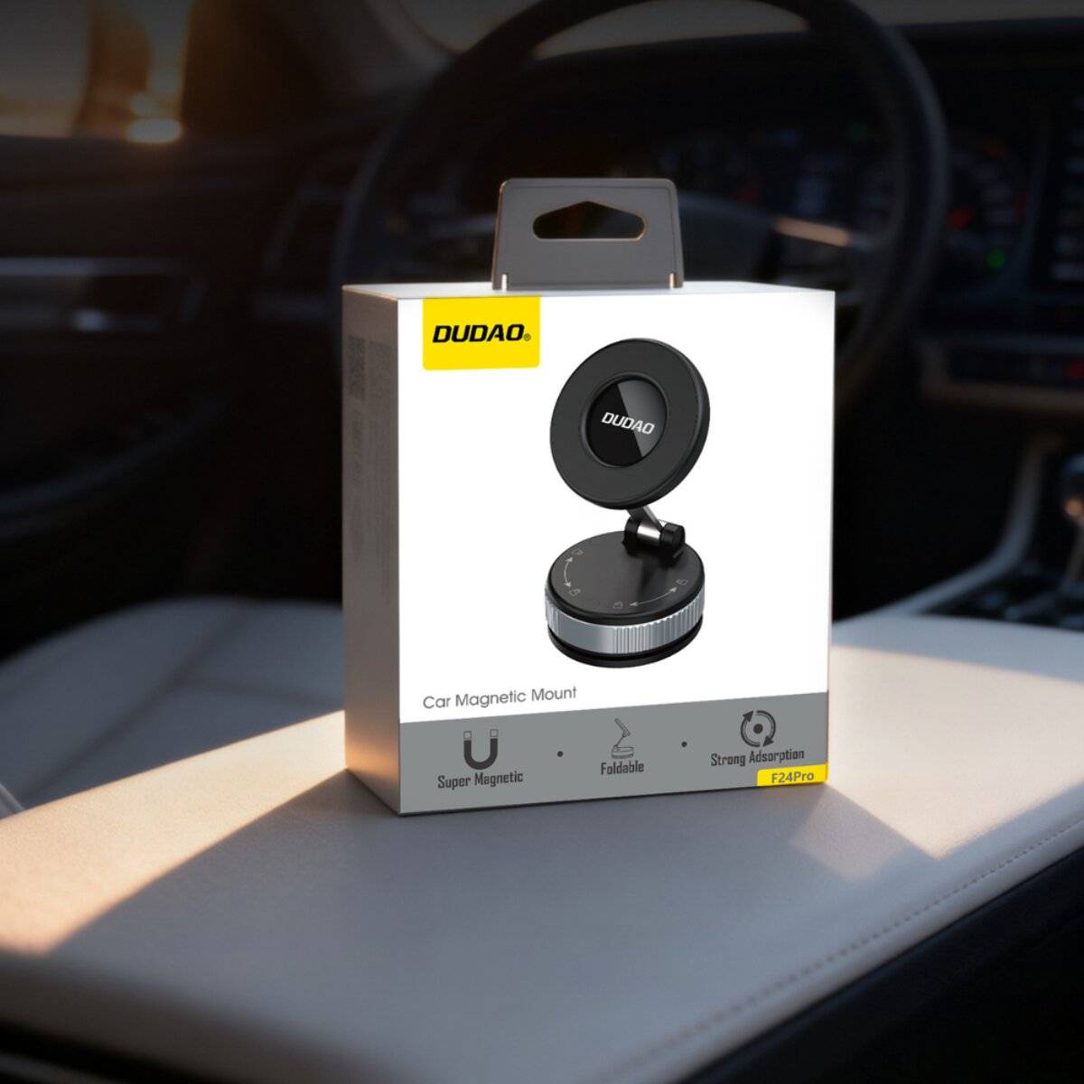 Dudao F24PRO Auto Handyhalter magnetisch Saugnapf 360° verstellbar Schwarz