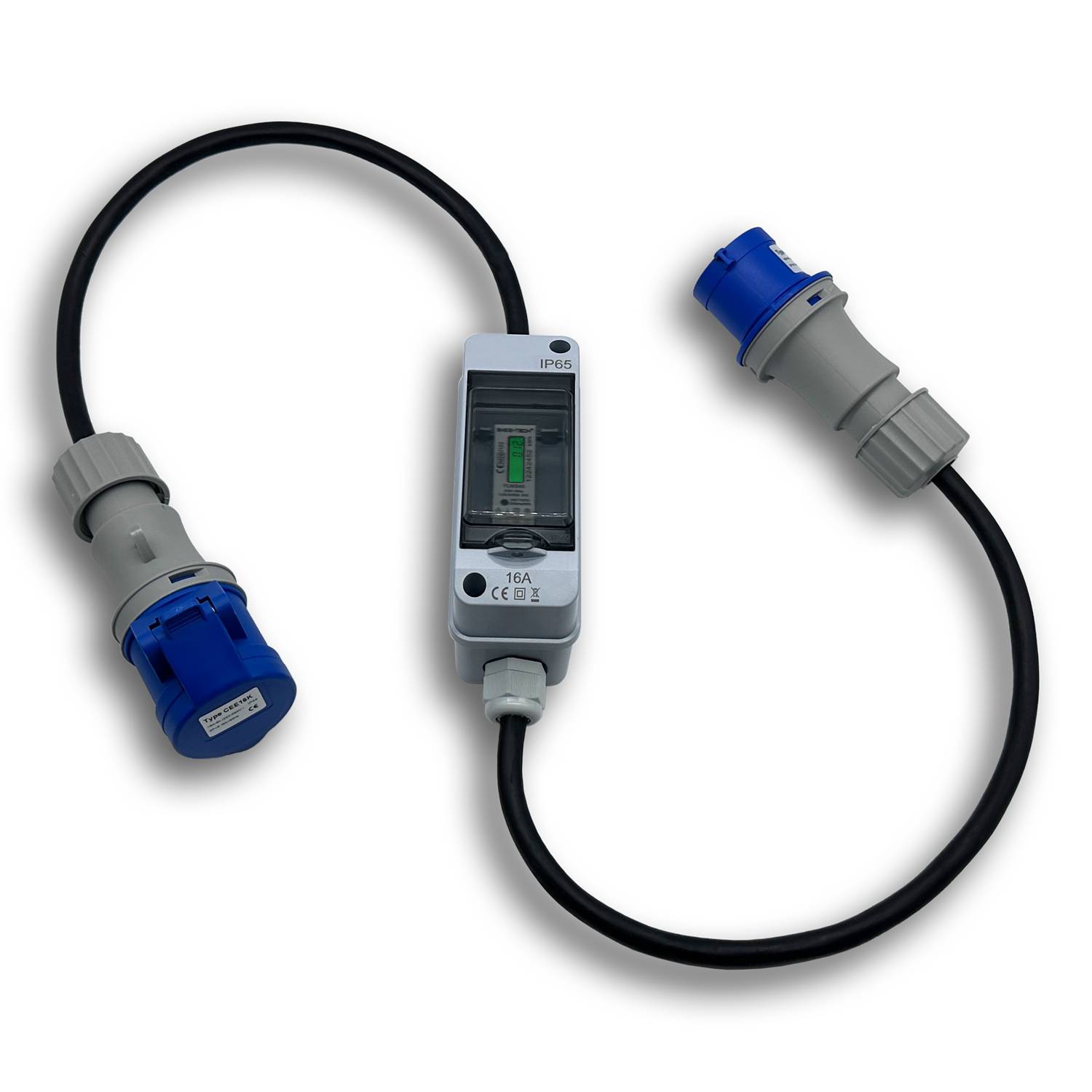 B+G E-Tech CEE 16A 230V Zwischenzählerbox (Wechselstromzähler FLWS45) mobil 45A Stromzähler digital NeoTec GmbH