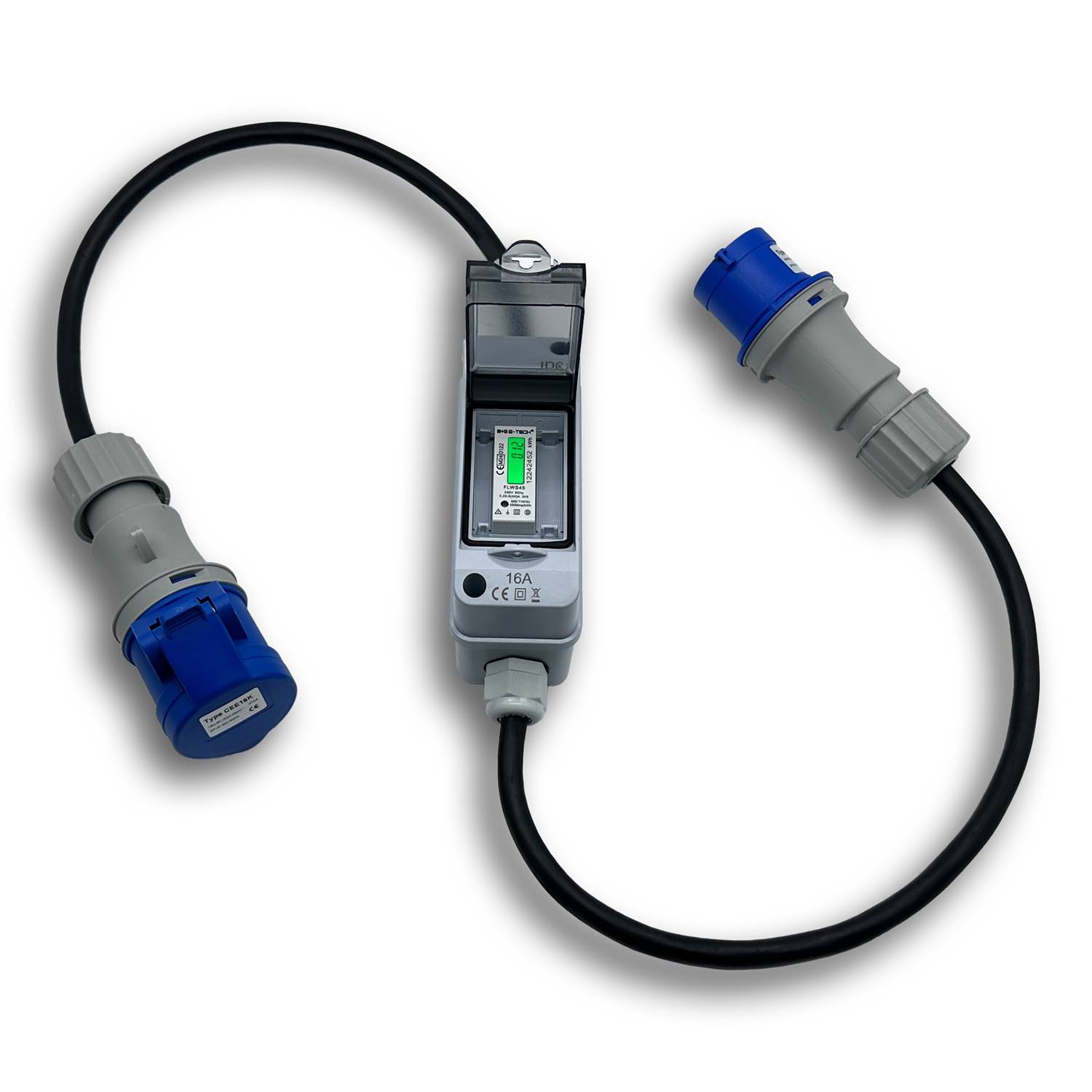 B+G E-Tech CEE 16A 230V Zwischenzählerbox (Wechselstromzähler FLWS45) mobil 45A Stromzähler digital NeoTec GmbH