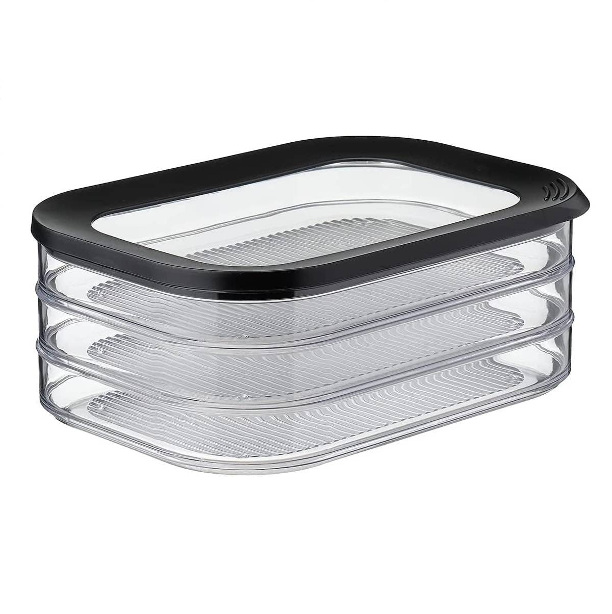 Mepal | Meat and Cheese Set | Nordic Black | Modula Vorratsdosen mit Deckel | Anti-Kondensationseinsatz | luftdicht & spülmaschinenfest