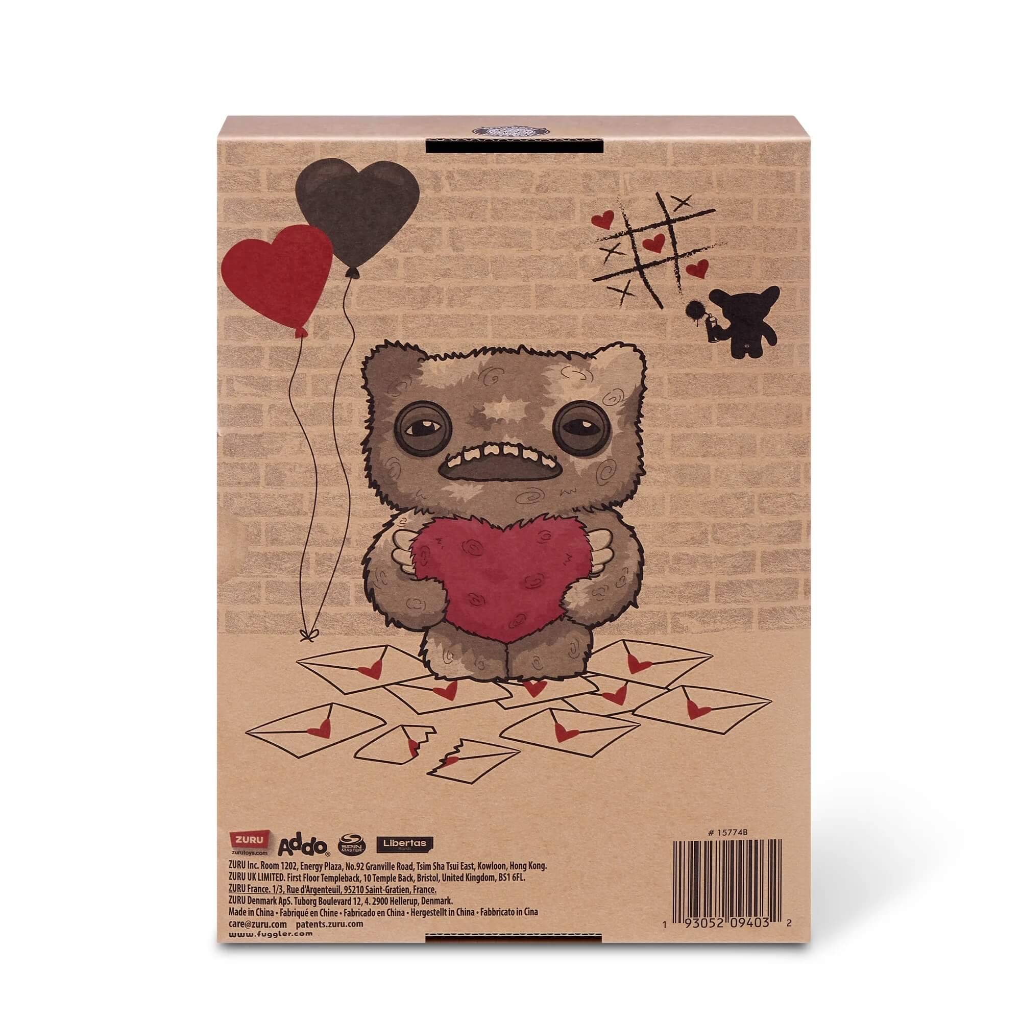 ZURU 15774B - Fuggler Love Fugg 23 cm - Wide Eyed Weirdo (Pink) - Monster-Plüsch