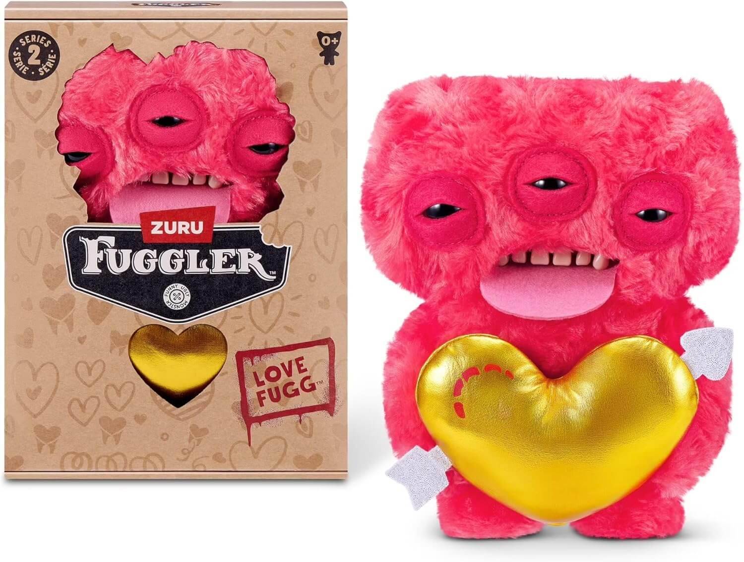 ZURU 15774A - Fuggler Love Fugg 23 cm - Annoyed Alien (Rot) - Monster-Plüsch