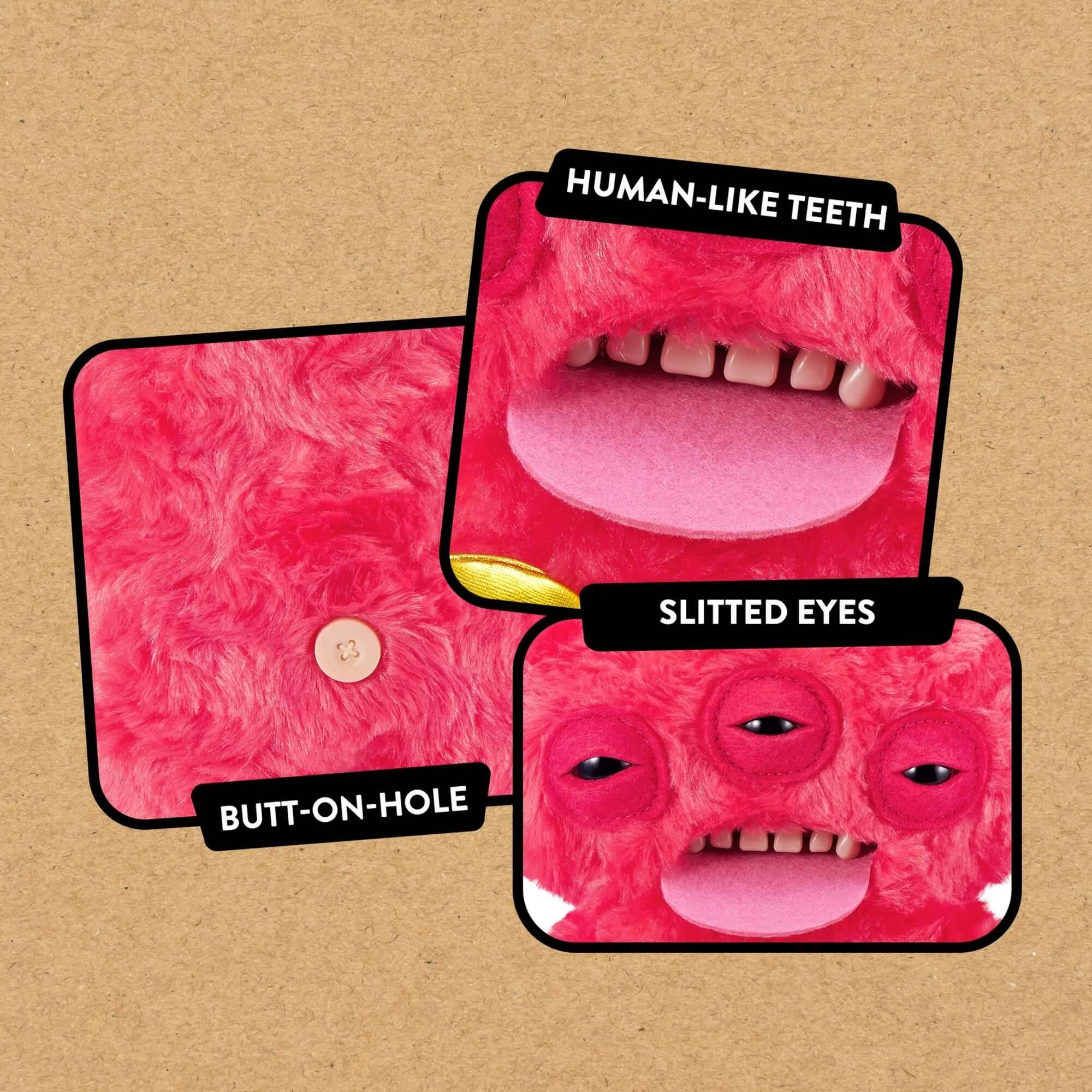 ZURU 15774A - Fuggler Love Fugg 23 cm - Annoyed Alien (Rot) - Monster-Plüsch