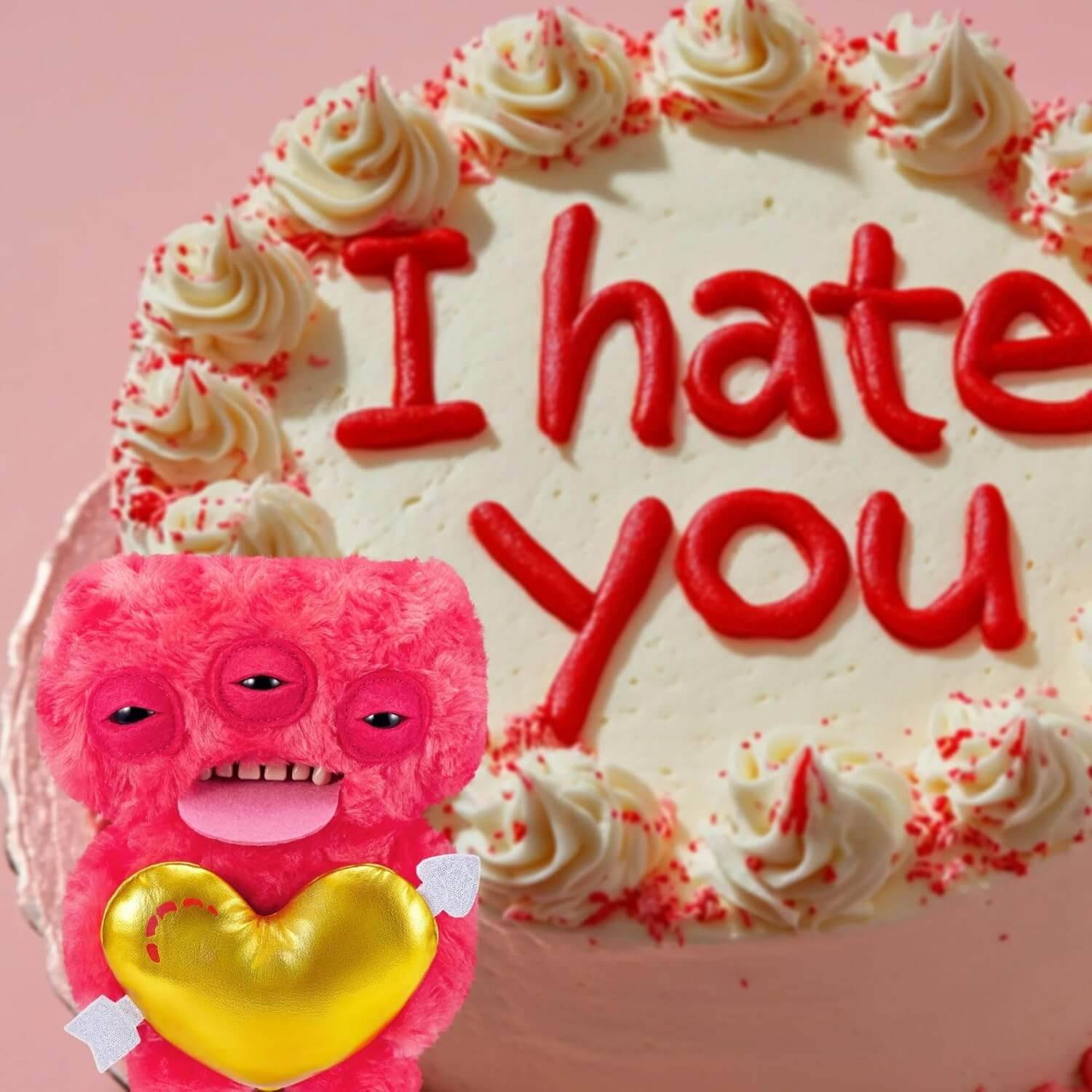 ZURU 15774A - Fuggler Love Fugg 23 cm - Annoyed Alien (Rot) - Monster-Plüsch