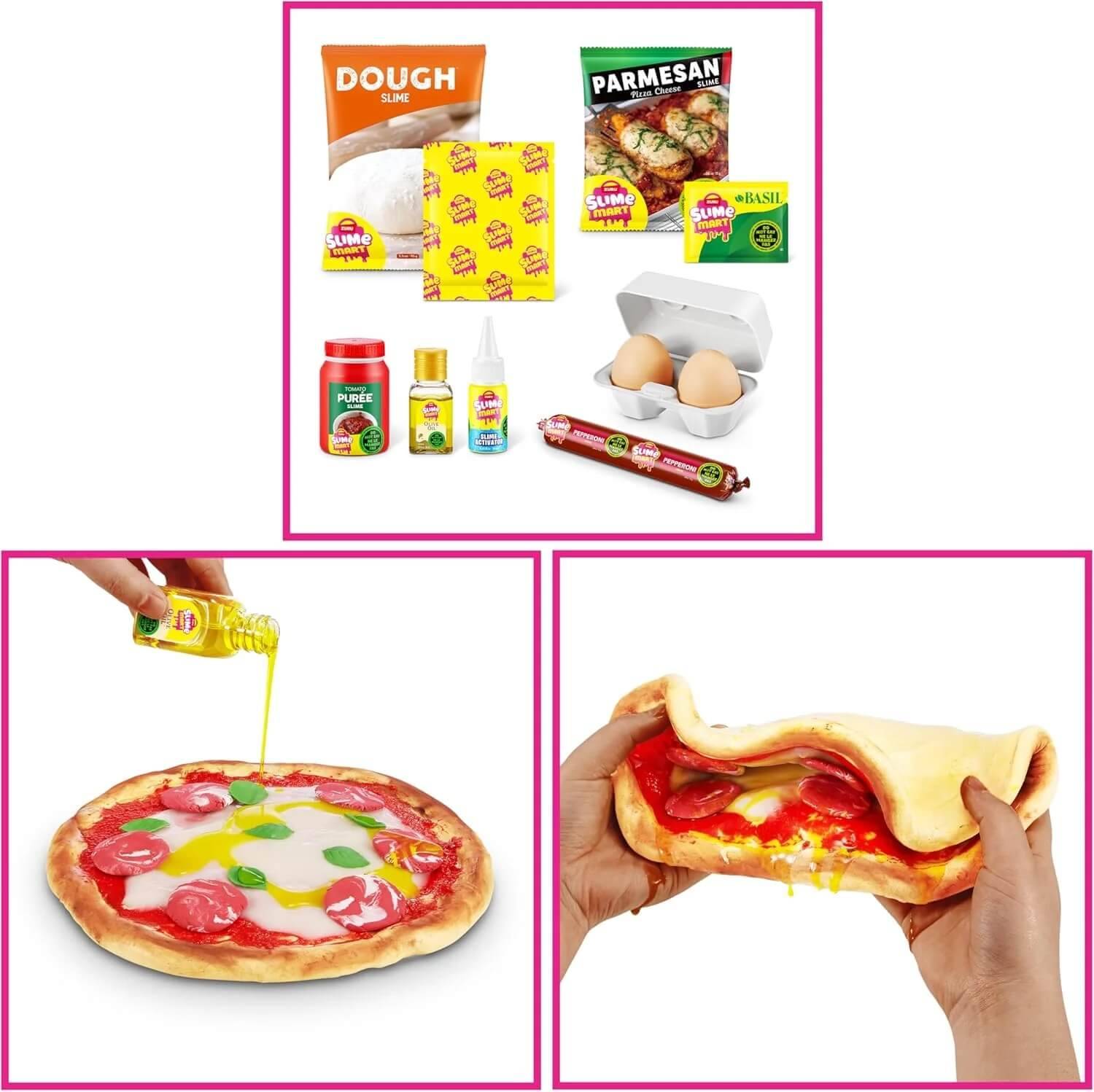 ZURU 15905B - Slime Mart Pizza im Einkaufskorb - Schleim