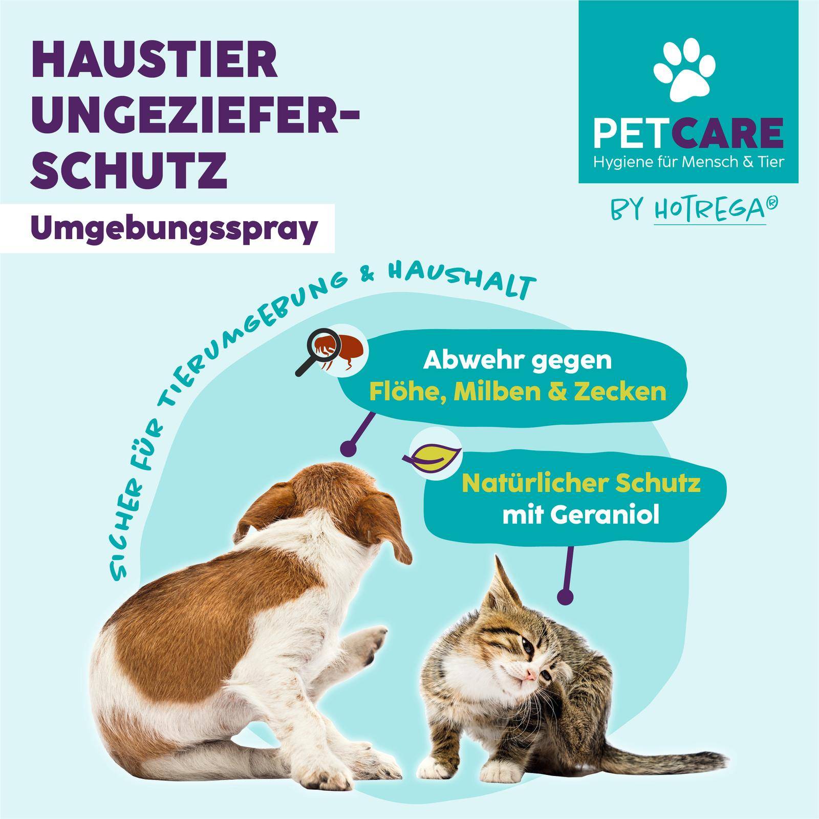 HOTREGA Petcare Haustier-Ungeziefer-Schutz Umgebungsspray 500 ml