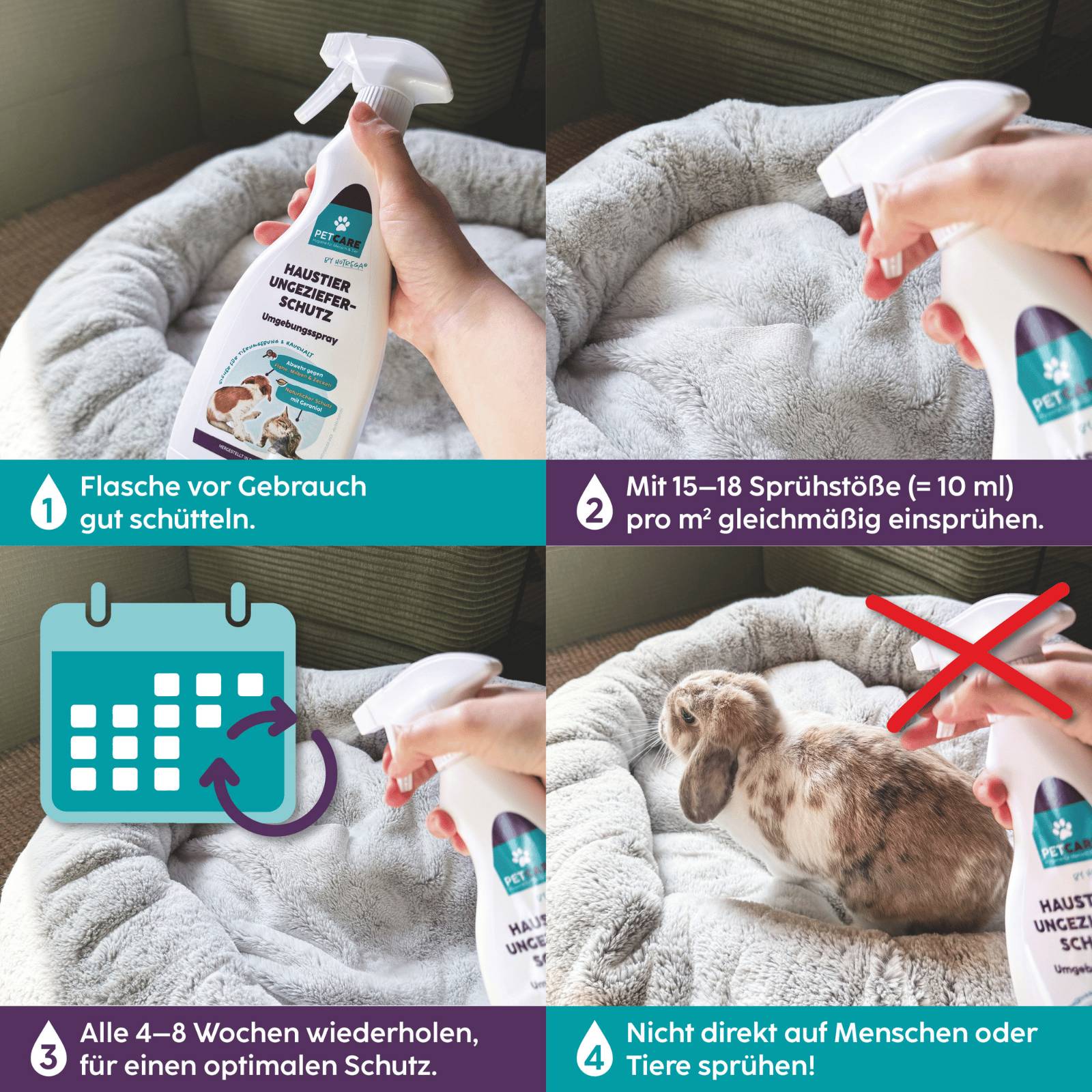 HOTREGA Petcare Haustier-Ungeziefer-Schutz Umgebungsspray 500 ml