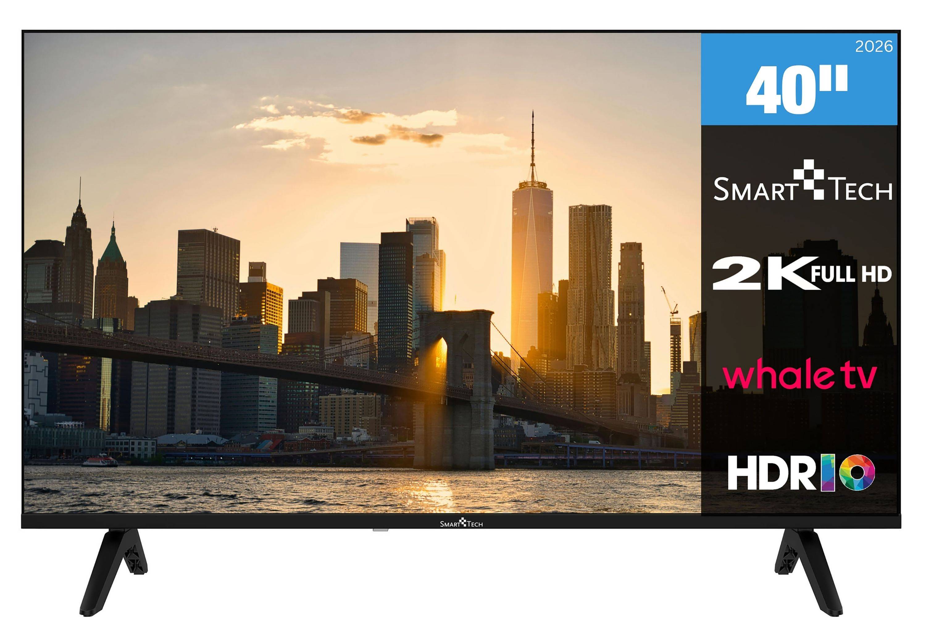 Smart Tech Fernseher 40 Zoll Whale Smart TV - HDR TV mit Full HD, Bluetooth und Triple-Tuner