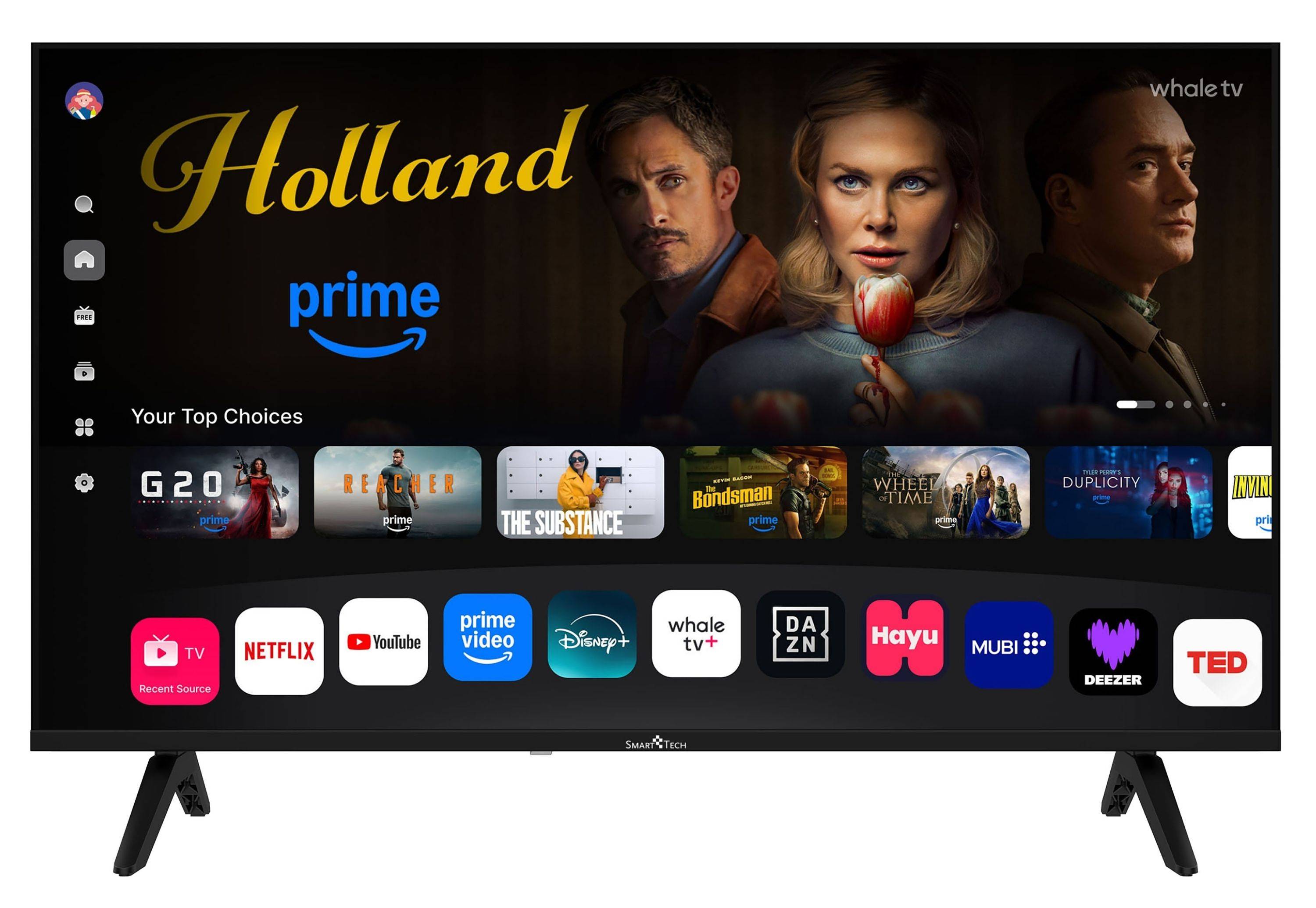 Smart Tech Fernseher 40 Zoll Whale Smart TV - HDR TV mit Full HD, Bluetooth und Triple-Tuner