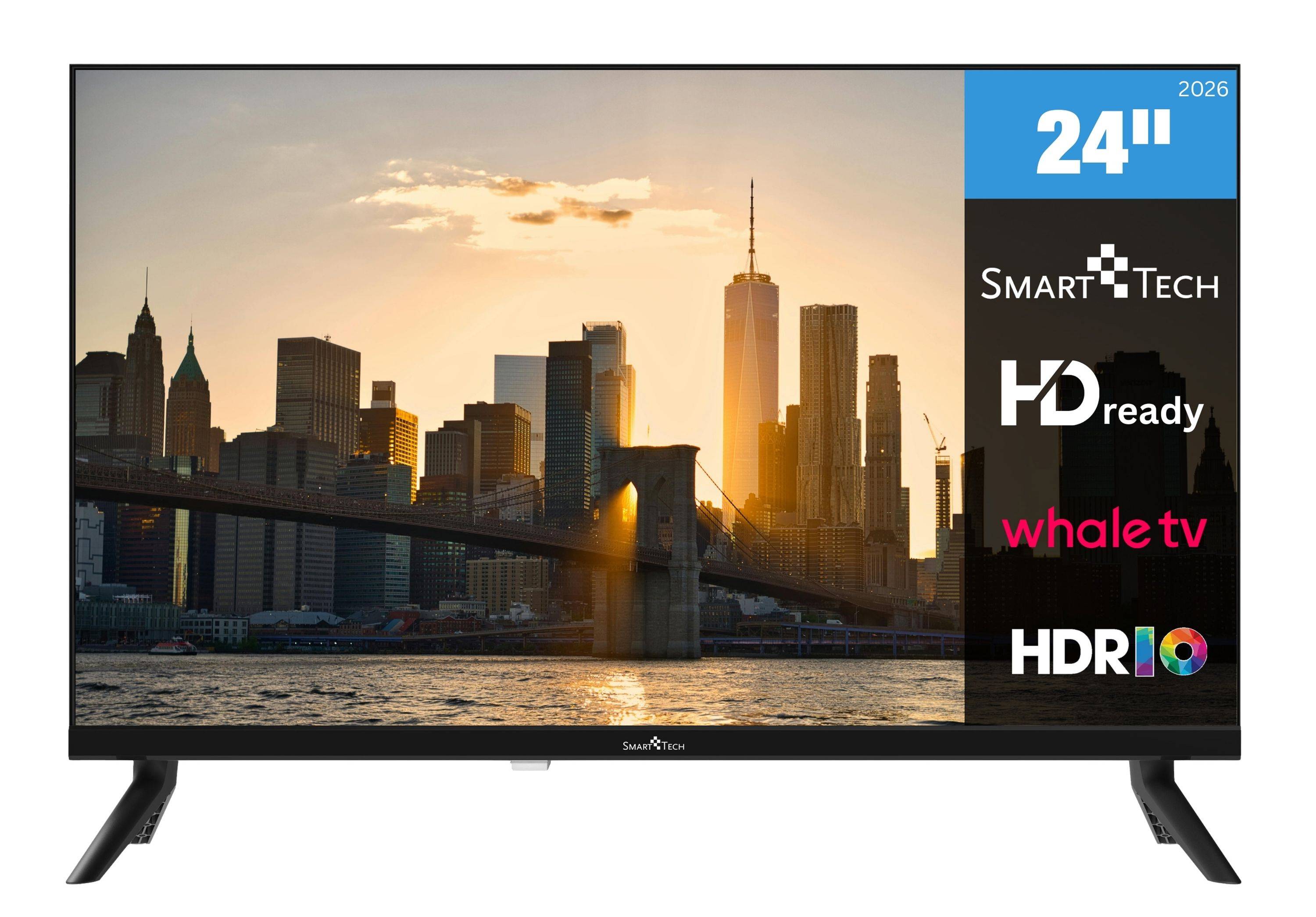 Smart Tech Fernseher 24 Zoll Whale Smart TV - HDR TV mit HD-ready, Bluetooth und Triple-Tuner