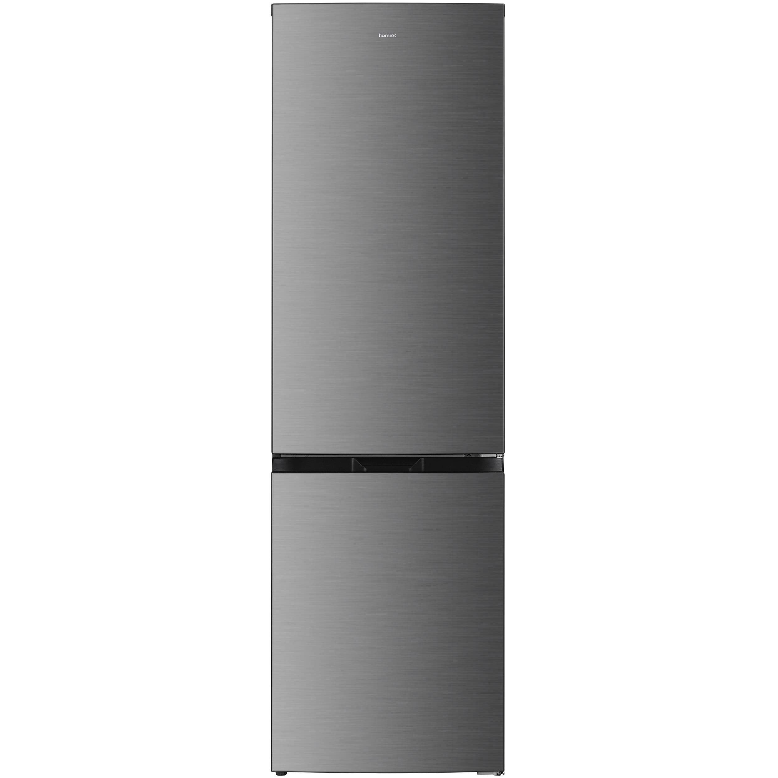 homeX Kühlschrank mit Gefrierfach No Frost, Kühl-Gefrier-Kombination freistehend, groß - 253 Liter, silber, CFSN2531C-S
