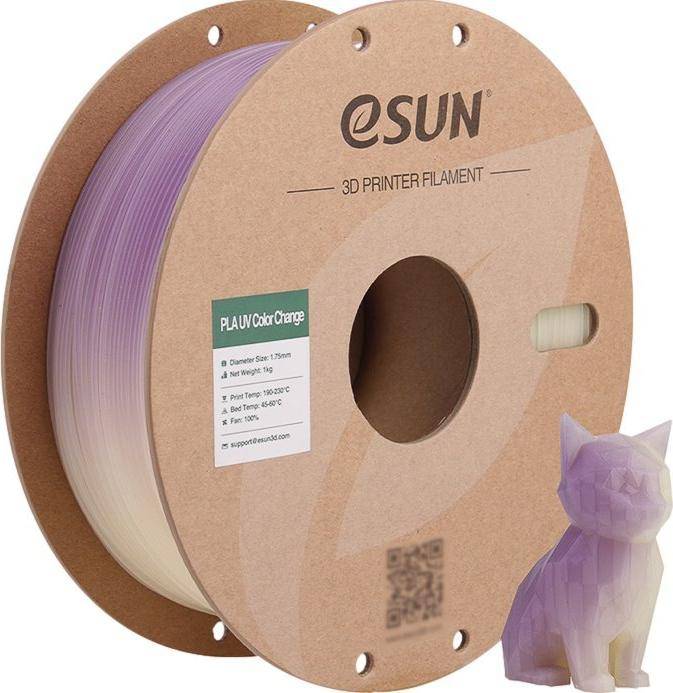 PLA UV 1,75mm PURPLE 1kg ESUN 3D FILAMENT (PLA-UV CC175UV-Z1P1)