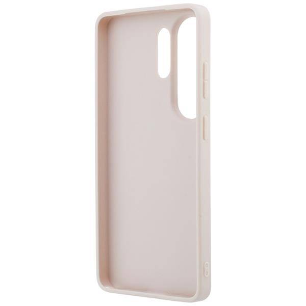 Guess Hülle rosa Galaxy S26 Ultra Kunstleder Big Logo goldfarben Metall