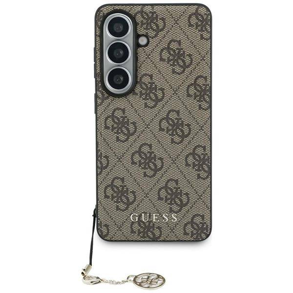 Guess Hülle Classic Galaxy S26 Kunstleder braun MagSafe mit Kette goldfarbig