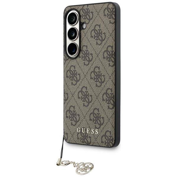 Guess Hülle Classic Galaxy S26 Kunstleder braun MagSafe mit Kette goldfarbig