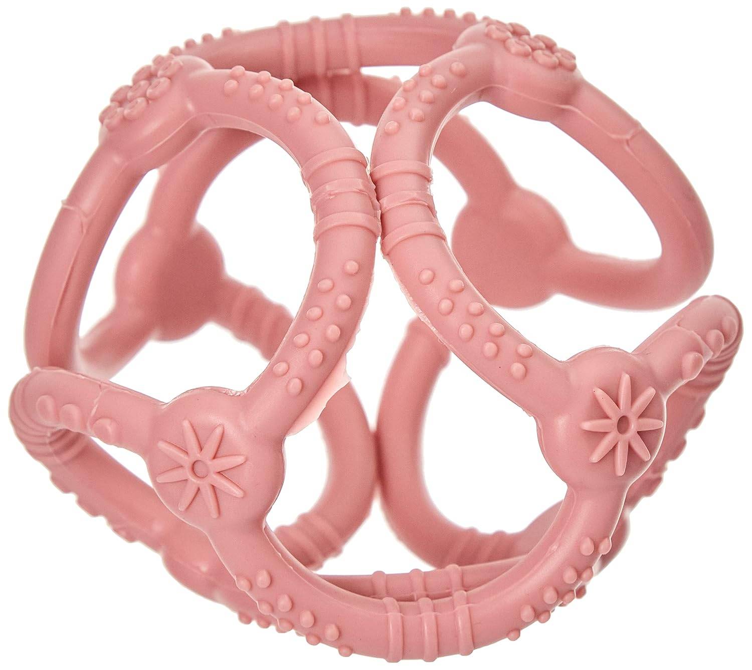 Nattou Silikonbälle 2er Set Greifen Beißen BPA-frei Ø 10+7cm Silicon rosa