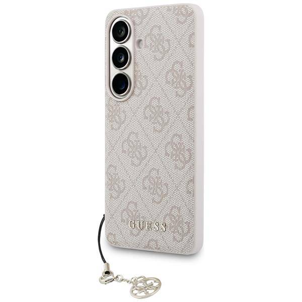Guess Hülle Classic Galaxy S26 Kunstleder rosa MagSafe mit Kette goldfarbig