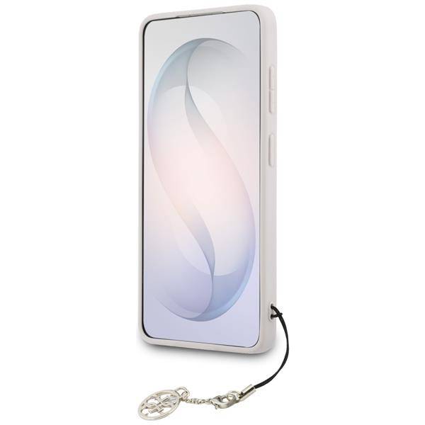 Guess Hülle Classic Galaxy S26 Kunstleder rosa MagSafe mit Kette goldfarbig