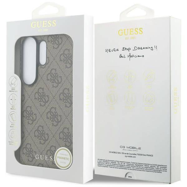 Guess Classic Galaxy S26 Ultra Kunstleder braun MagSafe mit Kette goldfarbig