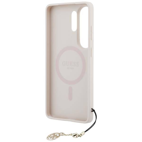 Guess Classic Galaxy S26 Ultra Kunstleder rosa MagSafe mit Kette goldfarbig