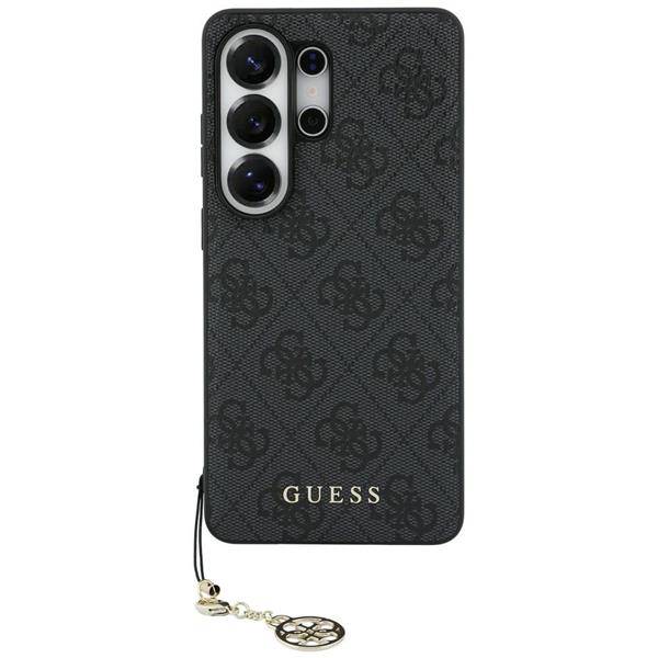 Guess Classic Galaxy S26 Ultra Kunstleder grau MagSafe mit Kette goldfarbig