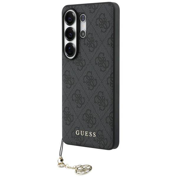 Guess Classic Galaxy S26 Ultra Kunstleder grau MagSafe mit Kette goldfarbig