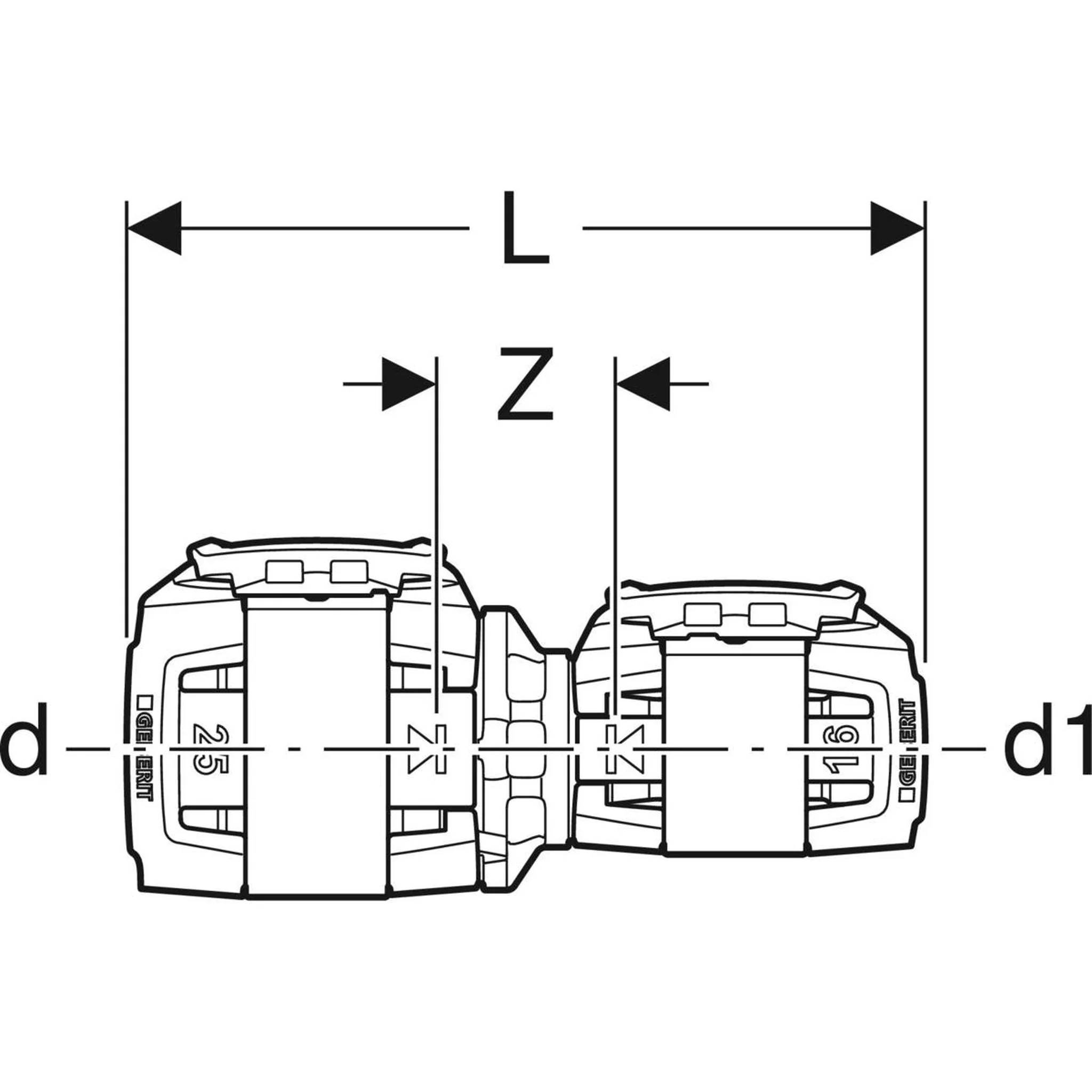 Geberit GE FlowFit, Reduktion, PPSU, d50 x 40mm, 1 Stk.