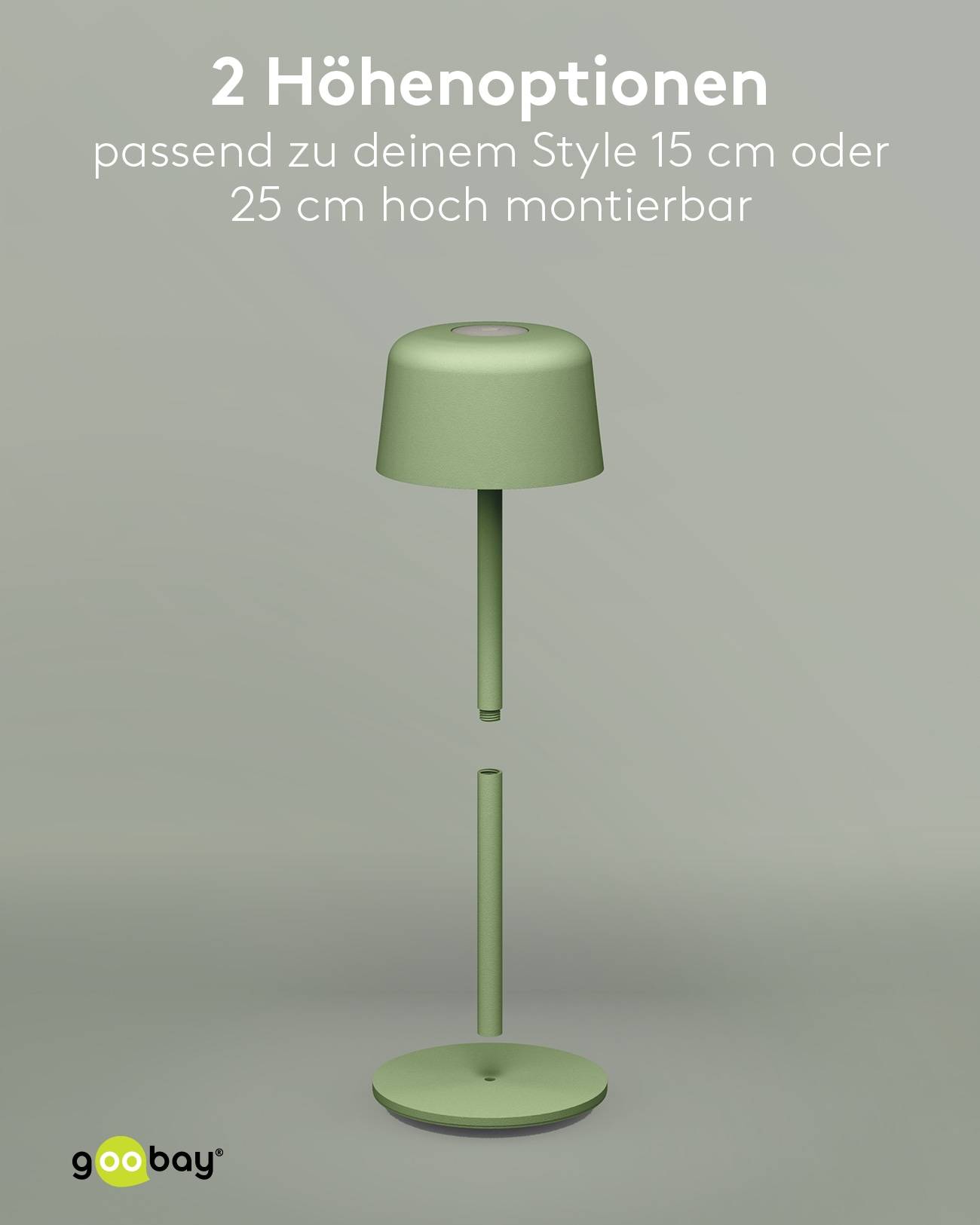 GOOBAY LED-Tischleuchte 77677, 2W, 3000 K, 150 lm, warmweiß, IP44, grün