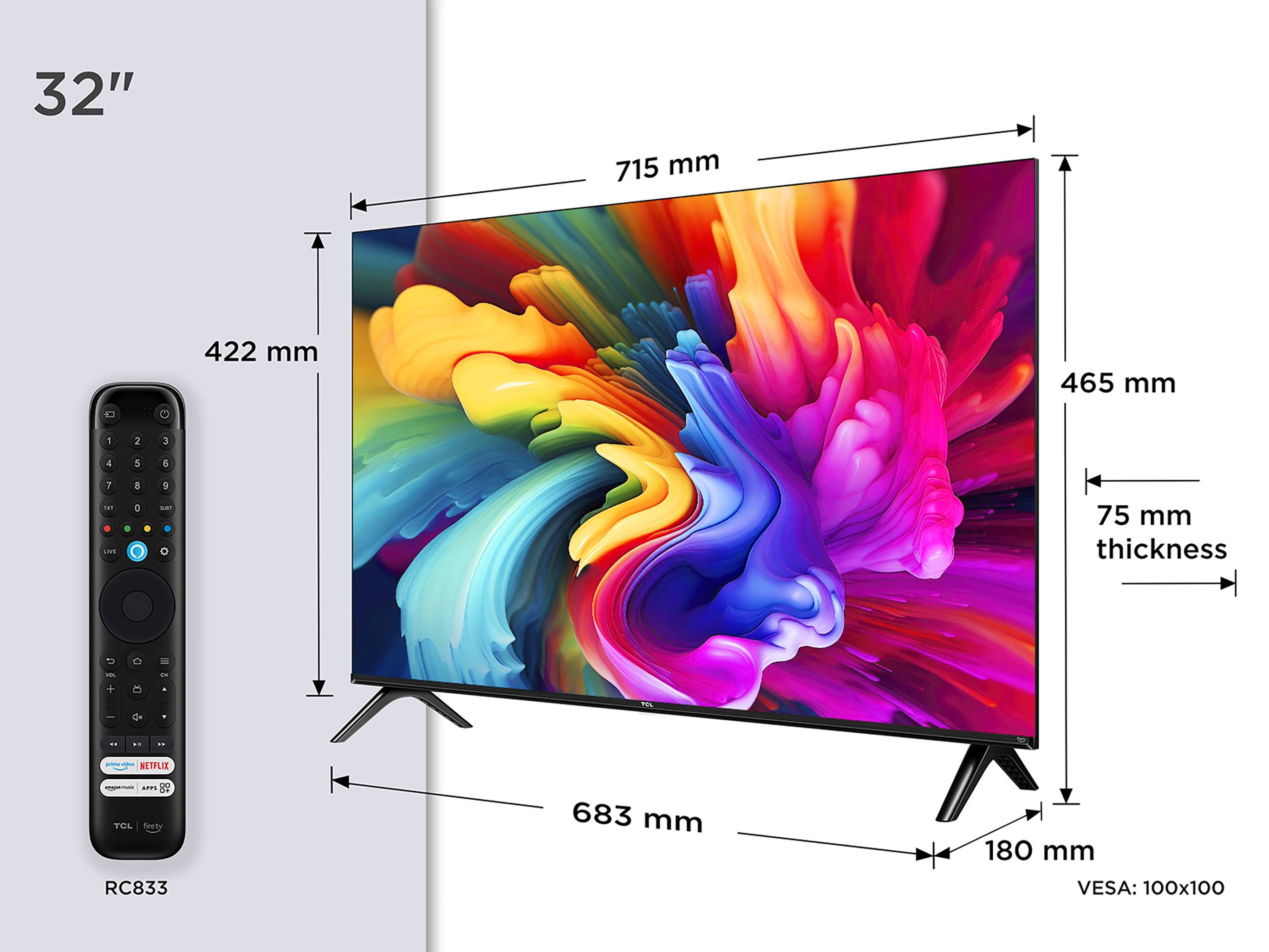 TCL 32SF560 QLED Fernseher 32 Zoll Fire TV Full HD Smart TV HDR Fernseher Alexa Triple-Tuner (2026)