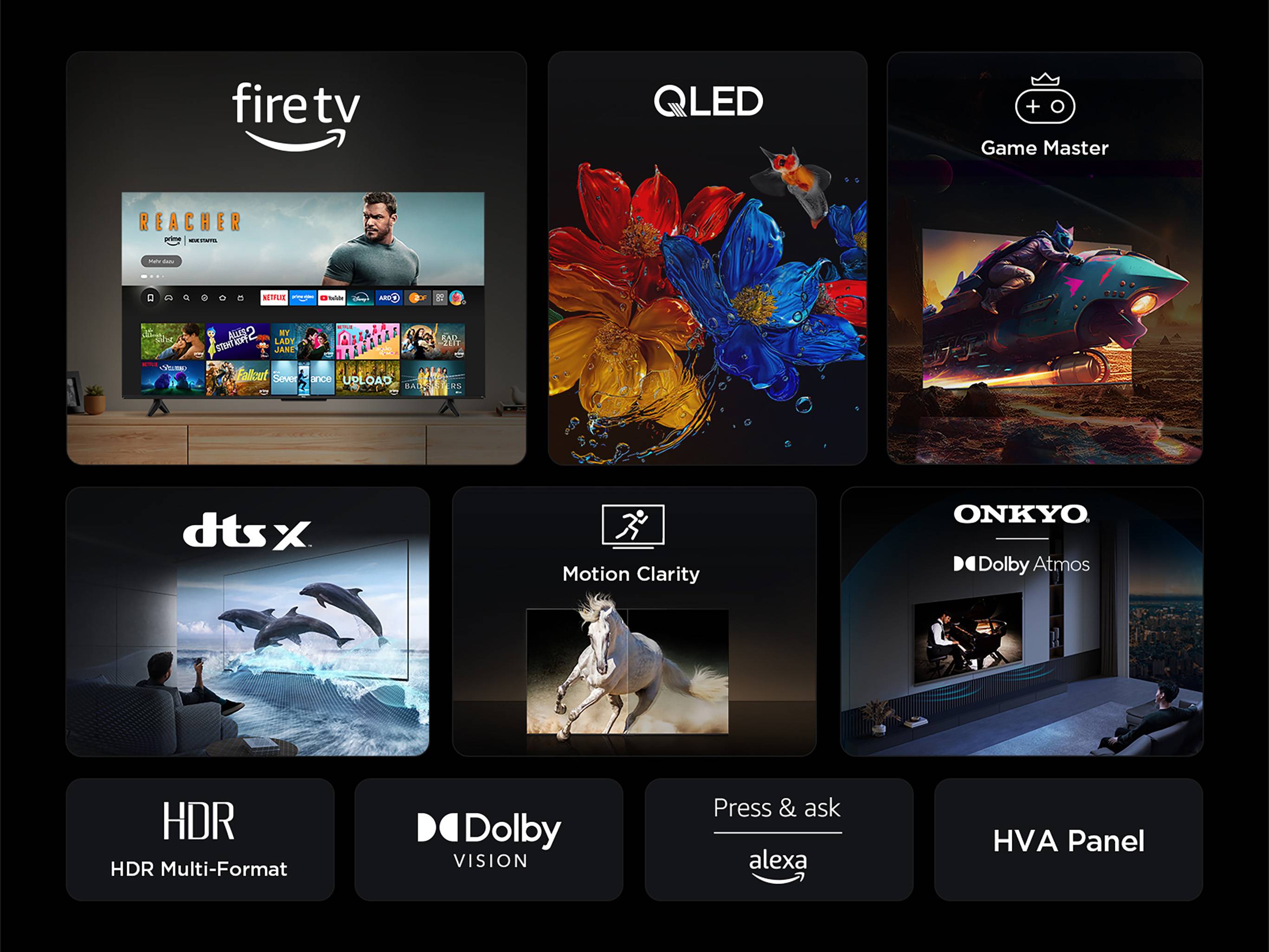 TCL 43T6C QLED Fernseher 43 Zoll Fire TV 4K UHD Smart TV HDR Dolby Vision Alexa Triple-Tuner (2026)