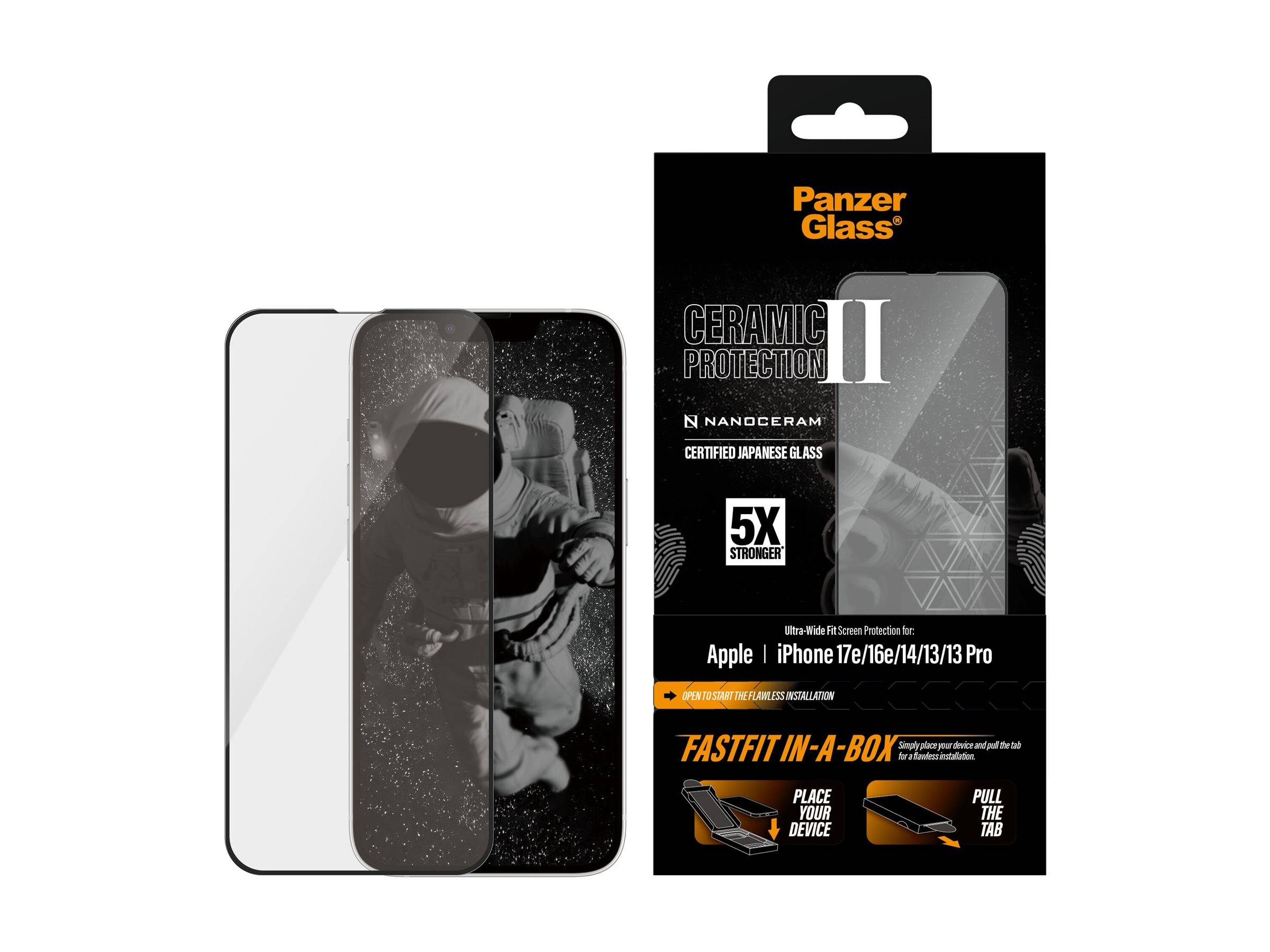 PanzerGlass Ceramic Protection II - Bildschirmschutzfür Handy - ultra-breite