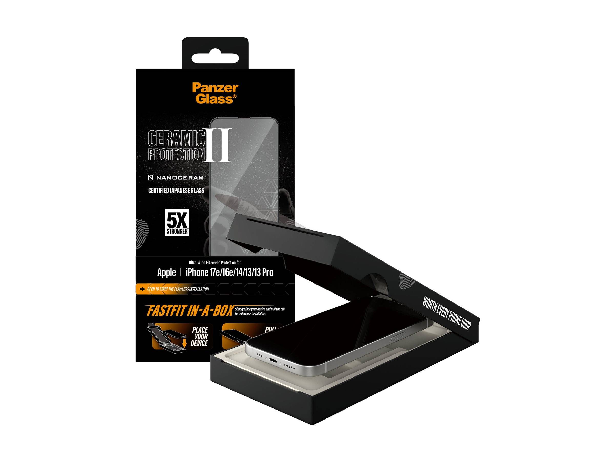 PanzerGlass Ceramic Protection II - Bildschirmschutzfür Handy - ultra-breite