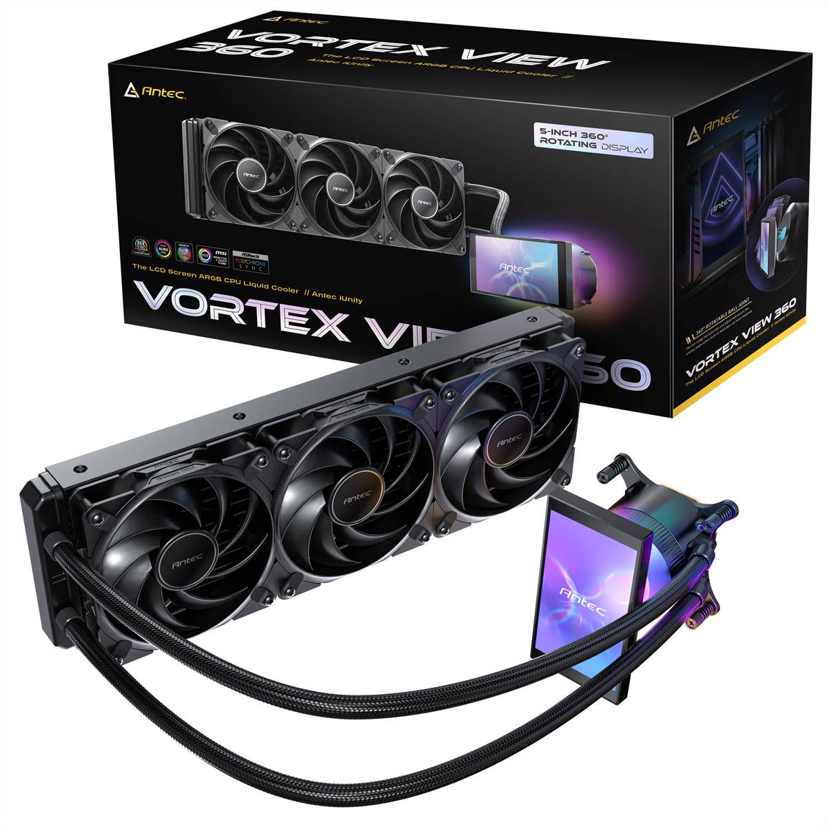 ANTEC Vortex VIEW 360 mit LCD Display, schwarz