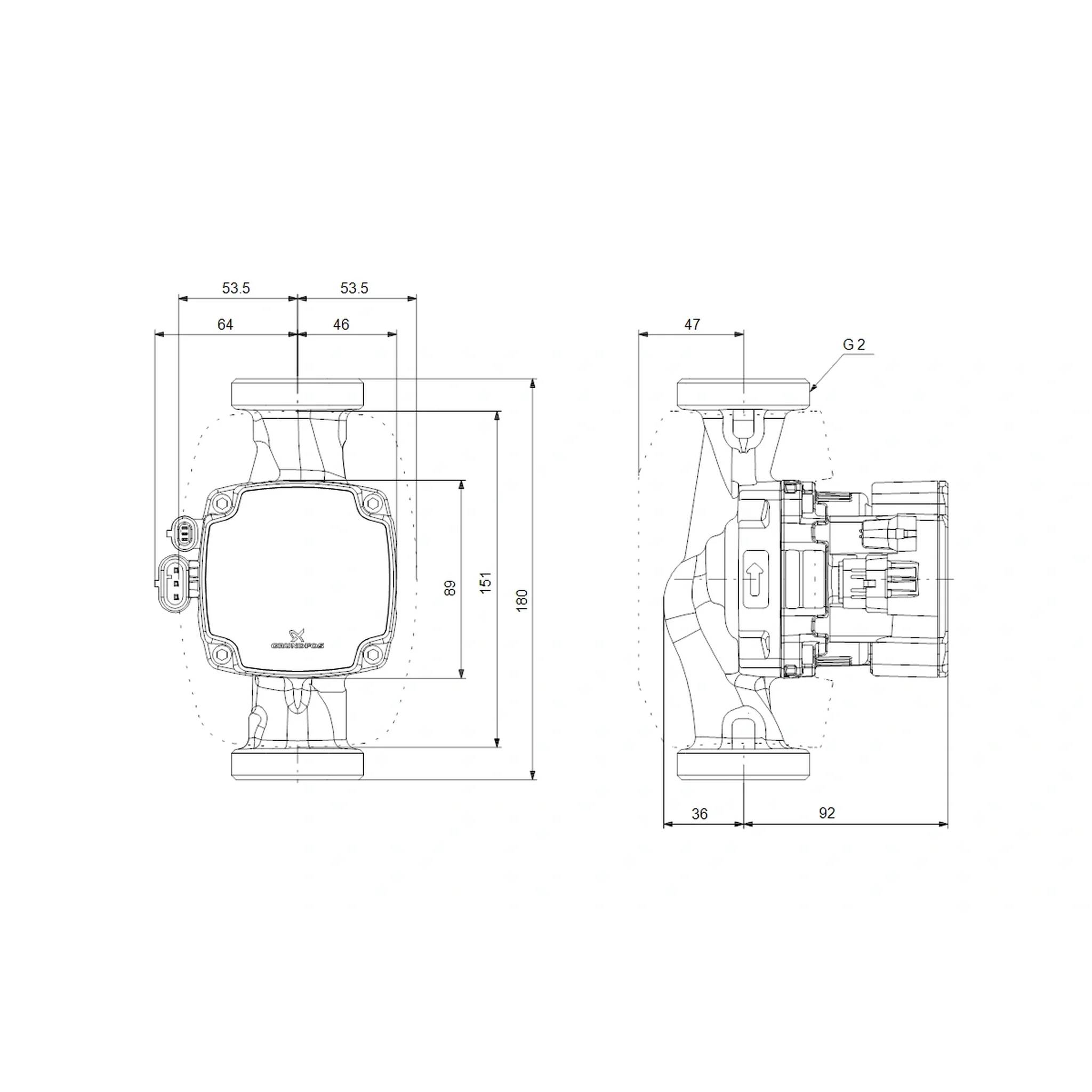 Grundfos Hocheffizienz Umwälzpumpe ALPHA2 GO, 32-75, 180, 220-240V, 9H, DG0, 1 Stk.