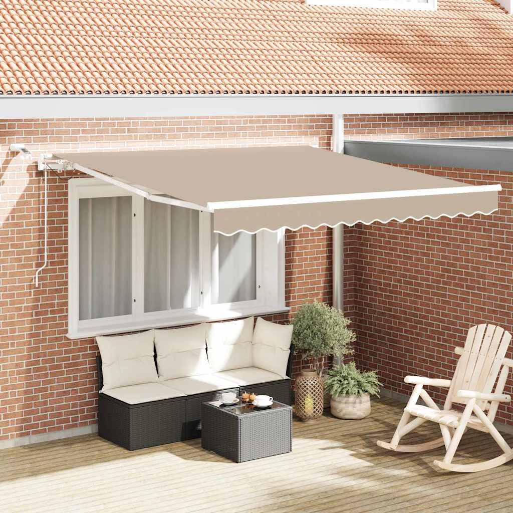 vidaXL Einziehbare Markise Beige 350 x 250 cm Polyester und Metall
