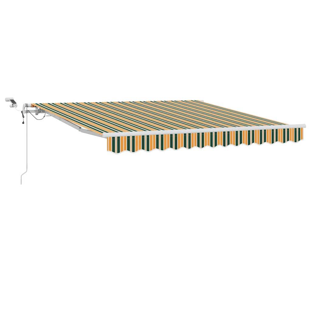 vidaXL Einziehbare Markise Grün und Gelb 300 x 250 cm