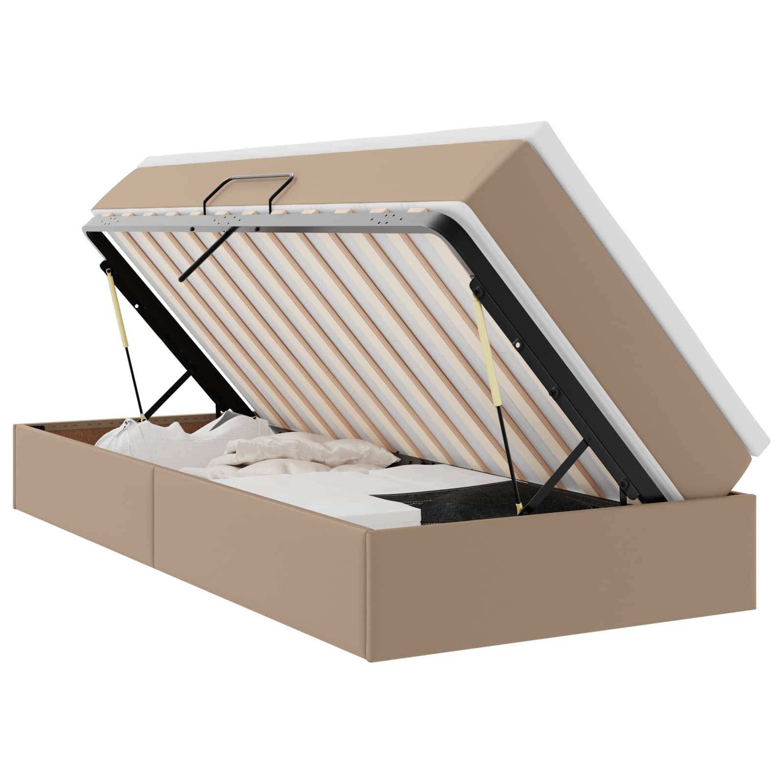 vidaXL Aufbewahrungsbett mit Matratze Cappuccino 90 x 200 cm