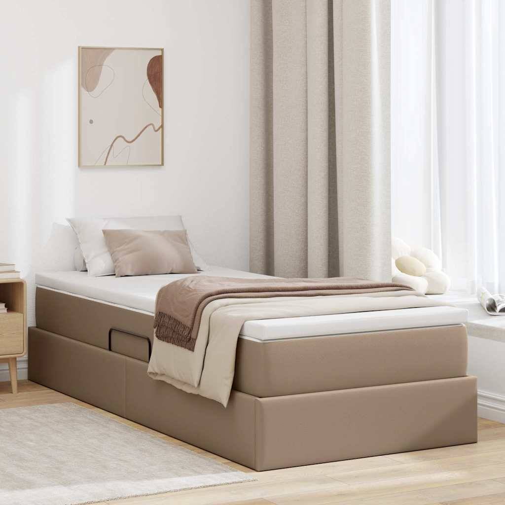 vidaXL Aufbewahrungsbett mit Matratze Cappuccino 90 x 200 cm