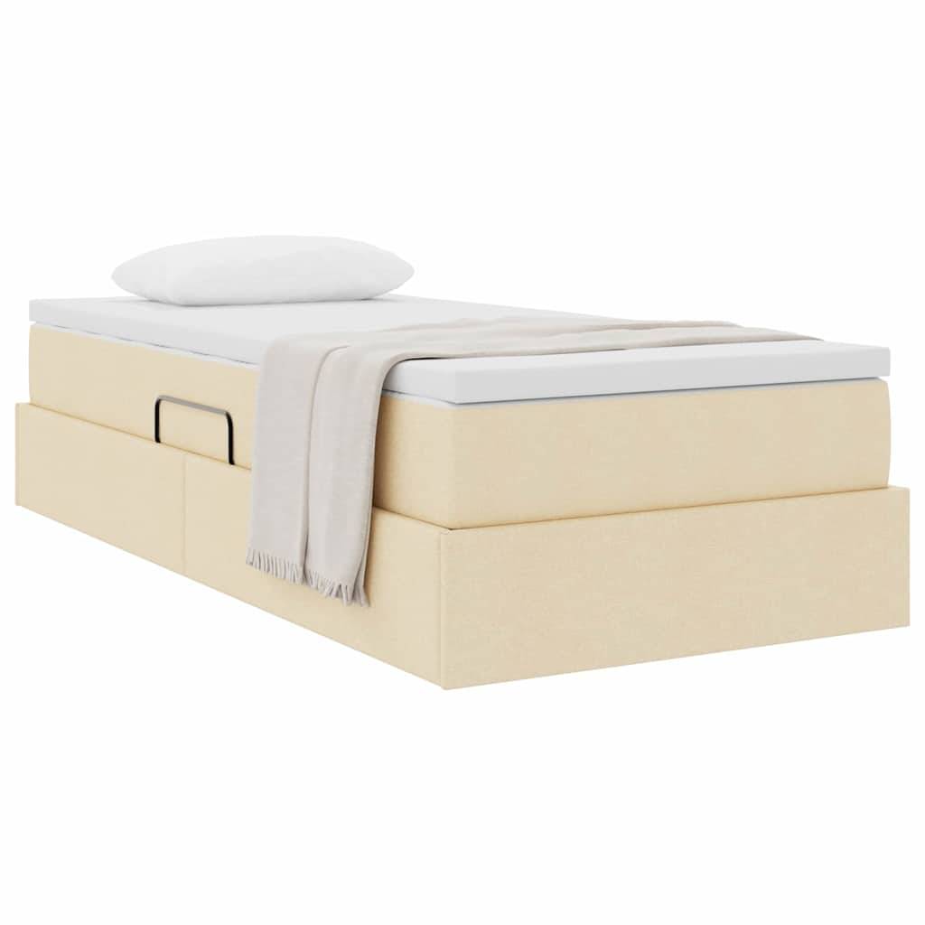 vidaXL Aufbewahrungsbett mit Matratze Creme 90 x 200 cm Polyester