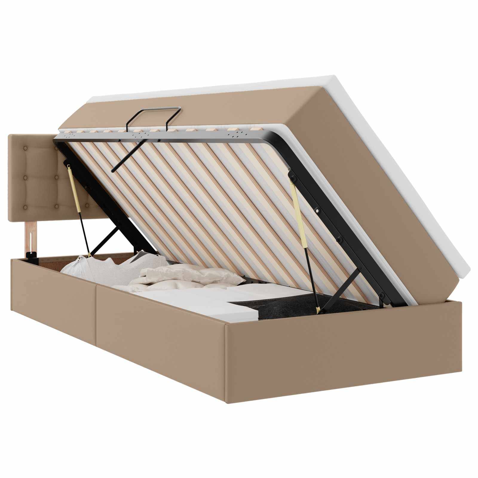 vidaXL Aufbewahrungsbett mit Matratze Cappuccino 90 x 200 cm