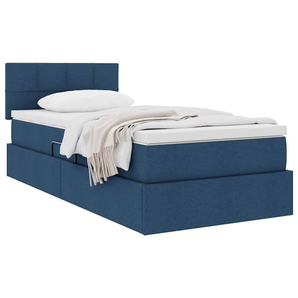 vidaXL Aufbewahrungsbett mit Matratze Blau 90 x 200 cm Holzwerkstoff