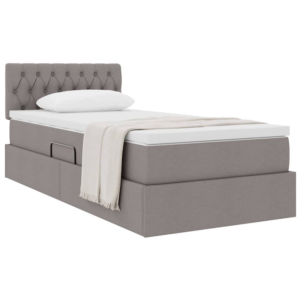 vidaXL Aufbewahrungsbett mit Matratze Taupe 90 x 200 cm Holzwerkstoff