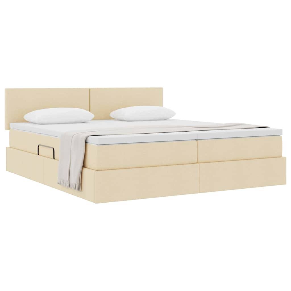 vidaXL Aufbewahrungsbett mit Matratze Creme 180 x 200 cm Kunstleder