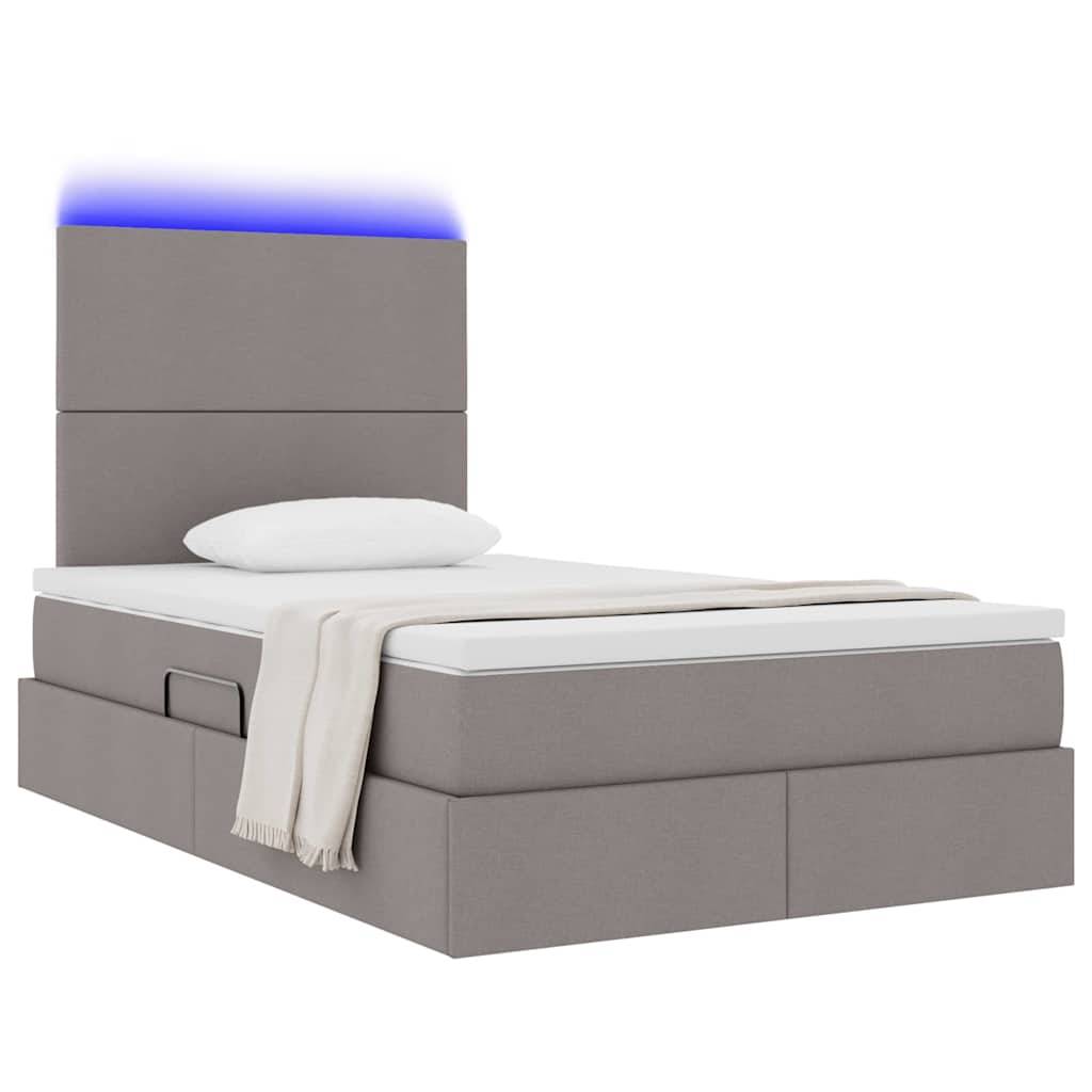 vidaXL Bett mit Stauraum und LED mit LED Taupe 120 x 200 cm Polyester