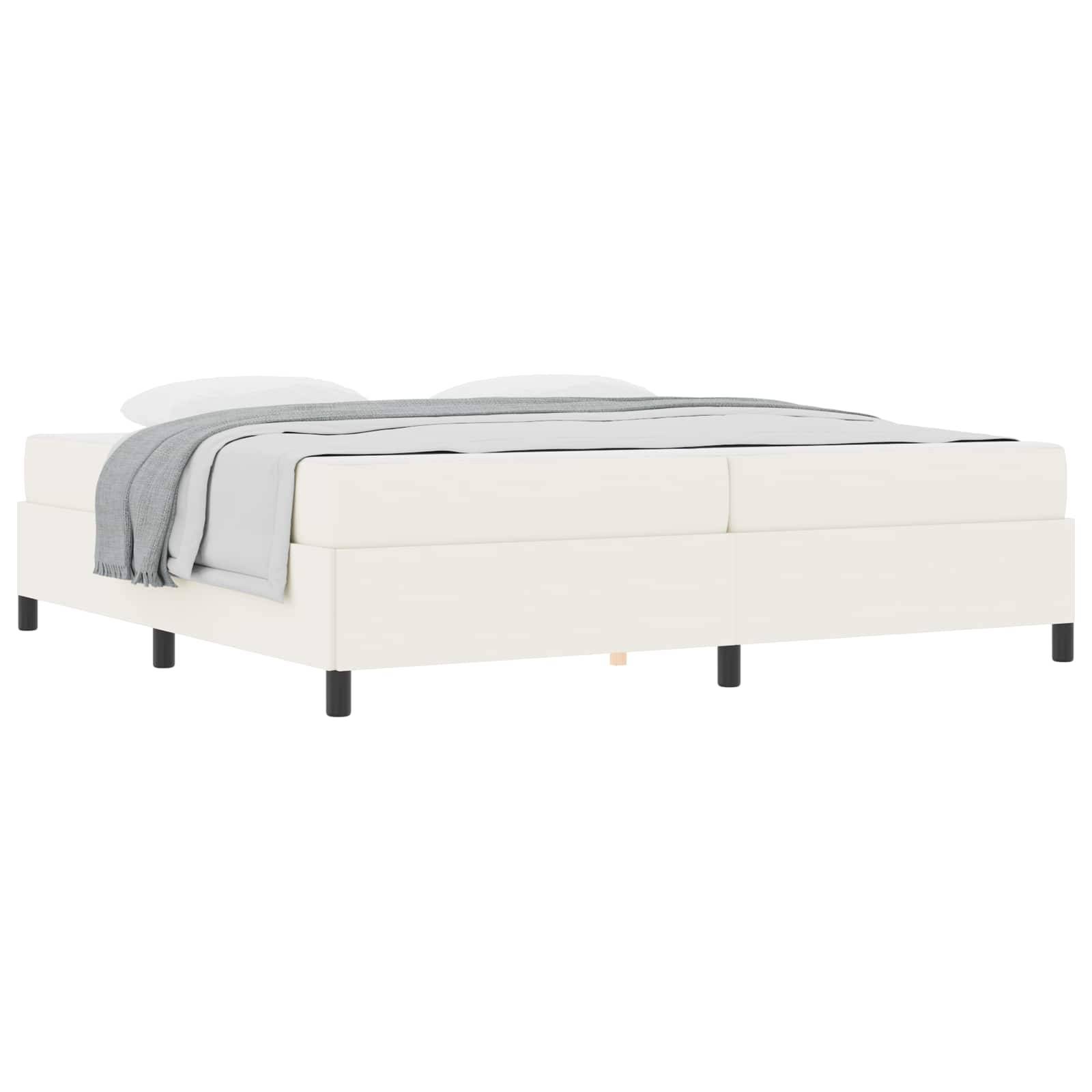 vidaXL Bettrahmen mit Matratze Creme 200 x 200 cm Stoff