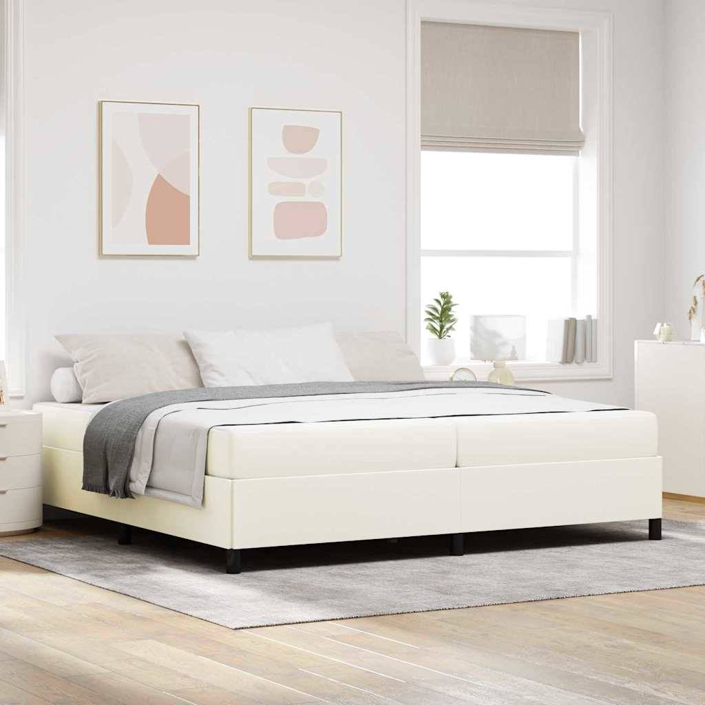 vidaXL Bettrahmen mit Matratze Creme 200 x 200 cm Stoff