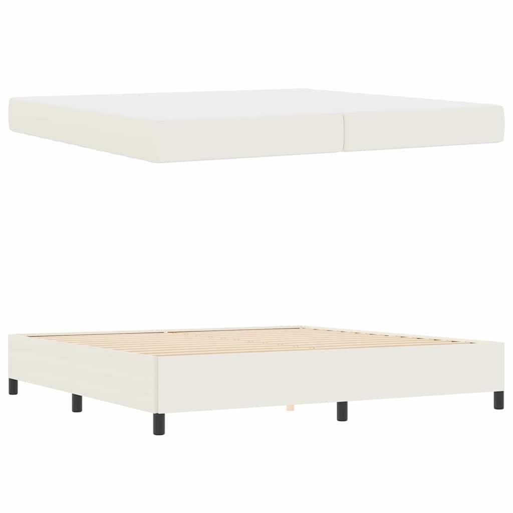 vidaXL Bettrahmen mit Matratze Creme 200 x 200 cm Stoff