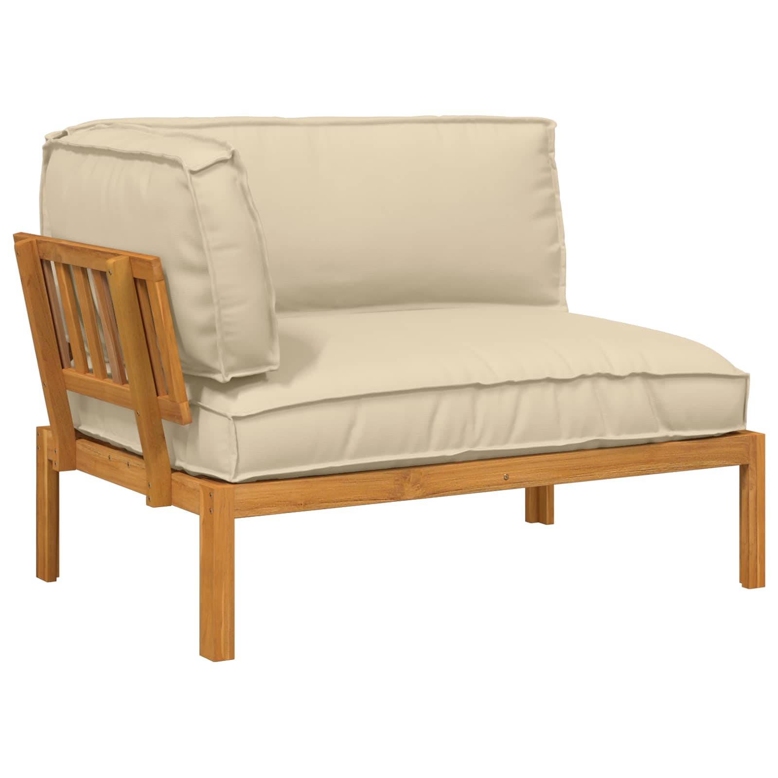 vidaXL Sofa Set mit Kissen Beige 133 x 92 x 69 cm Massivholz Akazie